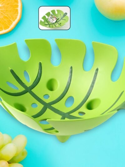 Leaf-Shaped Plastic Fruit Basket – Ventilated & Durable Design