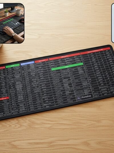 Shortcut Keyboard Mouse Pad – Large Extended Desk Mat for Efficiency