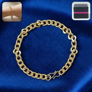 Gold Finish Chain Link Bracelet – Stylish Unisex Metal Wristwear