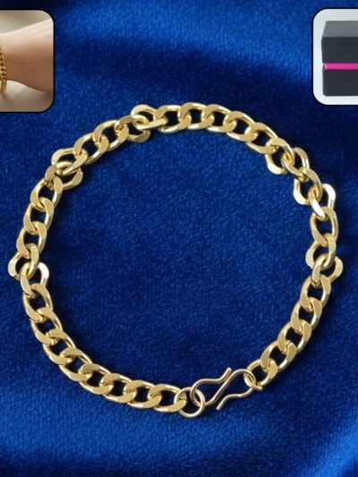 Gold Finish Chain Link Bracelet – Stylish Unisex Metal Wristwear
