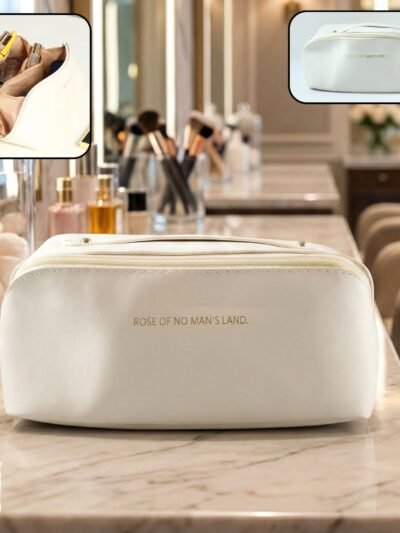 Travel Makeup Organizer – Waterproof Compact Pouch with Handle