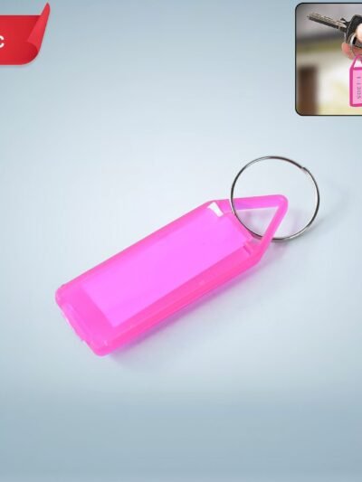 Clear Keychain ID Tag – Writable Durable Label for Organization