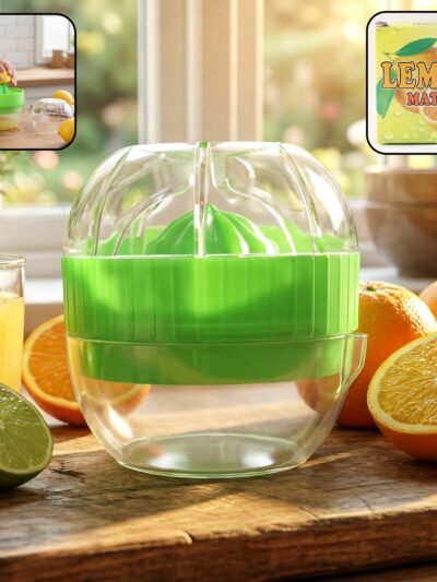 Manual Citrus Juicer – Splash-Free Juicing with Bowl & Cover