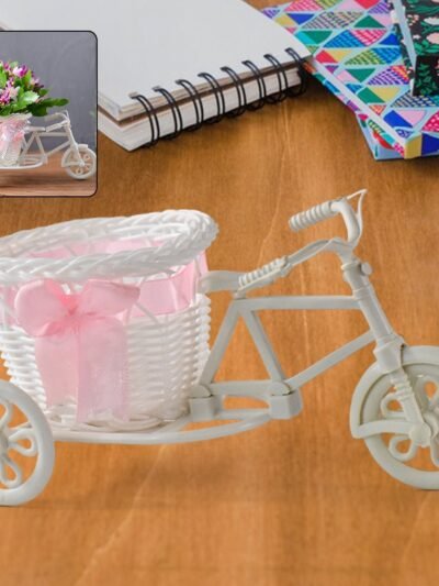 Bicycle Flower Pot Stand – Lightweight Plastic Home Decor Accent