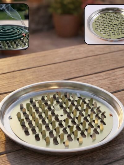 Mosquito Coil Stand – Durable Round Metal Holder with Ash Tray