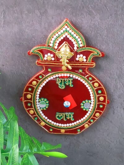 Decorative Kalash Wall Hanging – Traditional Shubh Labh Festival Decor