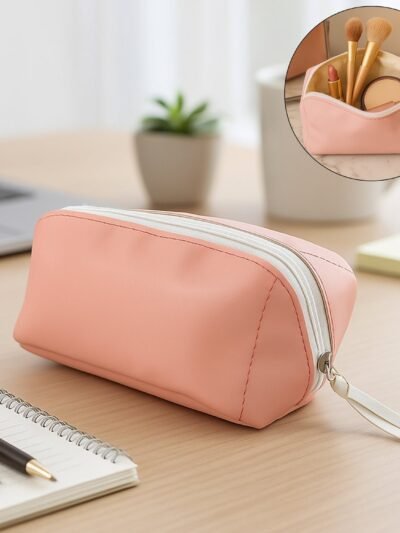 Cosmetic & Pencil Pouch – Durable PU Leather Travel Organizer