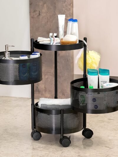 Kitchen Trolley with Wheels – Metal 3-Layer Organizer | Tidy Table
