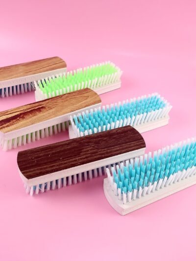 Cloth Washing Scrub Brush Set – Heavy-Duty Nylon Bristles with Wooden Handles