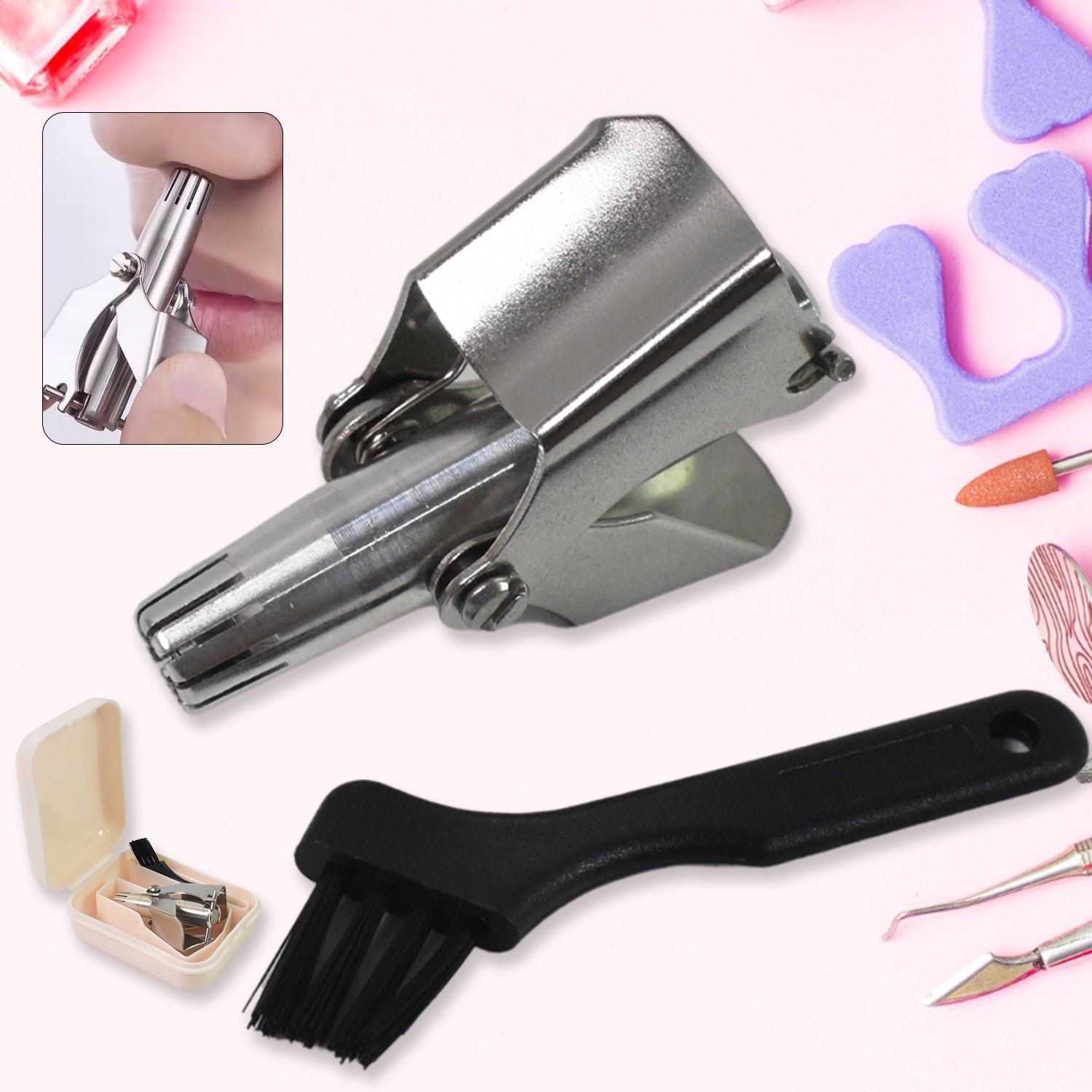 Nose Hair Clipper � Stainless Steel Manual Trimmer | Calm & Curl
