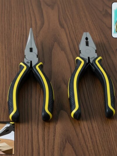 Pliers Set – 2 Pc Combination & Long Nose with Anti-Slip Grip
