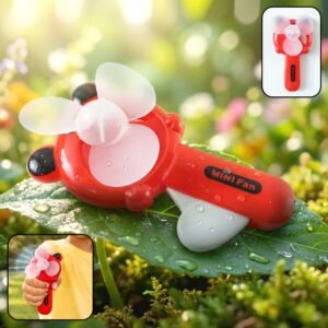 Hand Press Mini Portable Fan – Manual Cooling Toy for Kids