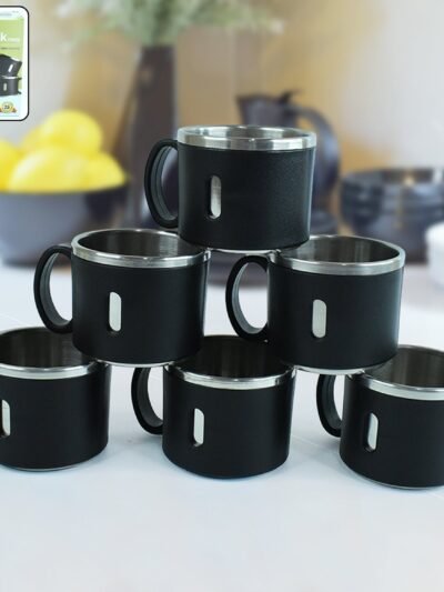 Stainless Steel Desk Mug Set – Durable 150ml Tea & Coffee Cups