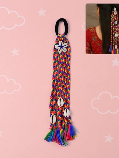 Multicolor Braided Hair Accessory – Traditional Stylish Kodi String Bow
