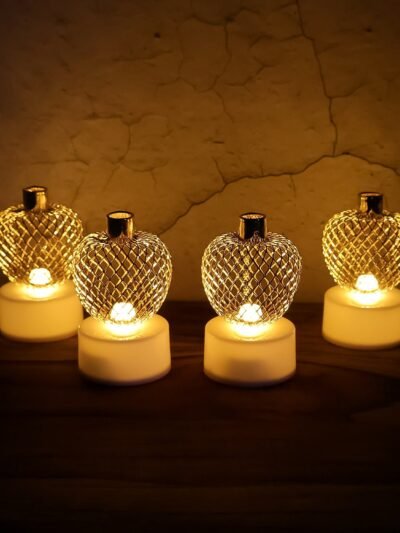 Apple LED Tealight Candles – Flameless Festive Glow (Set of 4)