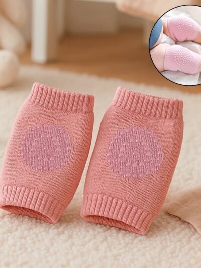 Toddler Knee Protectors – Pink Wool Knit Leg Warmers