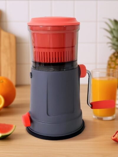 Fruit Juicer with Extra Long Handle & Silicone Ring – Easy Manual Juicing