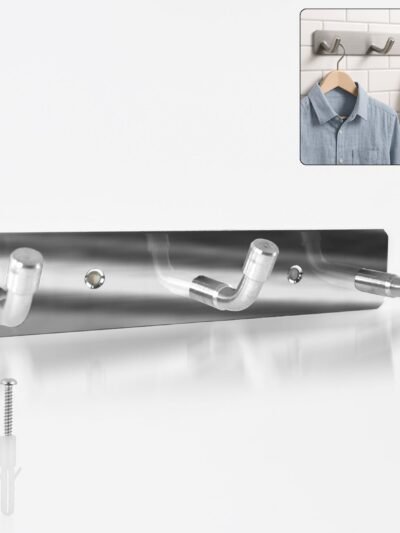 Stainless Steel Wall Mounted Coat Hook Rack – 3 Durable Hooks