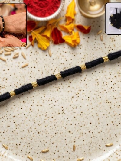 Rakhi � Handmade Black Thread with Gold Beads for Raksha Bandhan