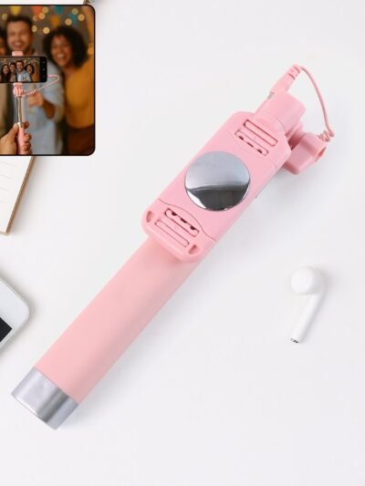 Wired Selfie Stick with Rearview Mirror – Extended 78 cm Reach