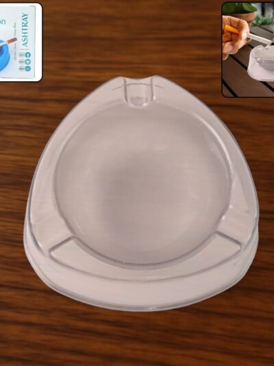 Transparent White Ashtray – Modern Triangular Cigarette Holder