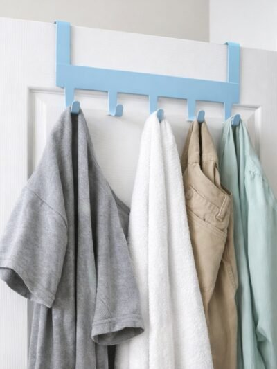 Metal 5 Hook Hanging Rack – Heavy Duty Over Door Hanger