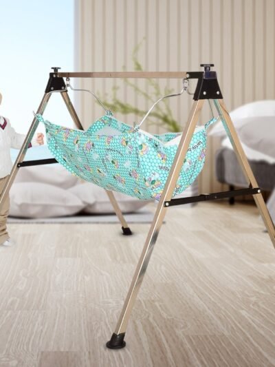 Baby Cradle Ghodiyu – Portable Stainless Steel Folding Swing Stand