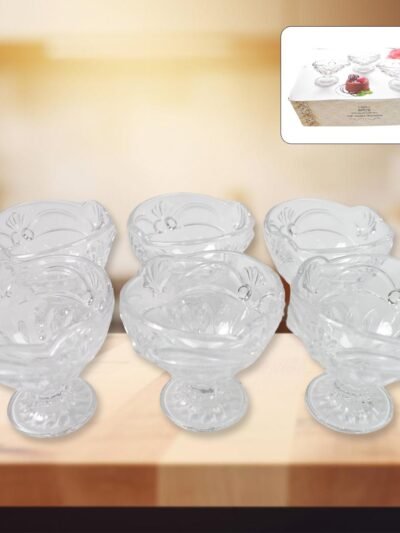 Glass Ice Cream Cups � Elegant Dessert Serving Set (6 Pcs) | Styleva