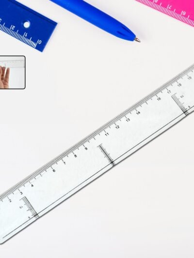 20 cm Transparent Plastic Ruler – Dual Scale for Precise Measurement