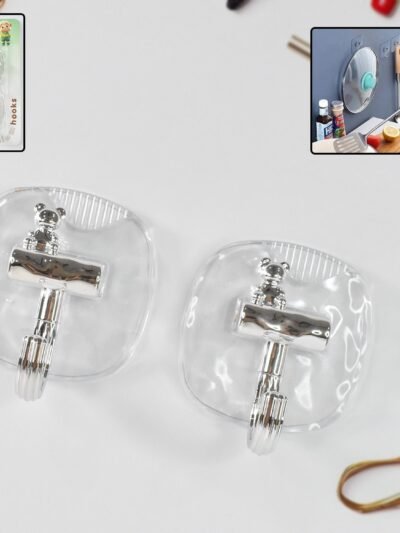 Plastic Self Adhesive Wall Hooks – Heavy Duty 15KG Capacity
