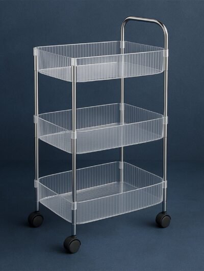 3-Layer Storage Trolley with Wheels – Durable & Versatile Organizer