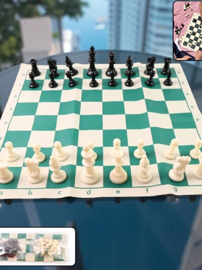 Portable Chess Set – Big, Foldable, Travel-Friendly Vinyl Board