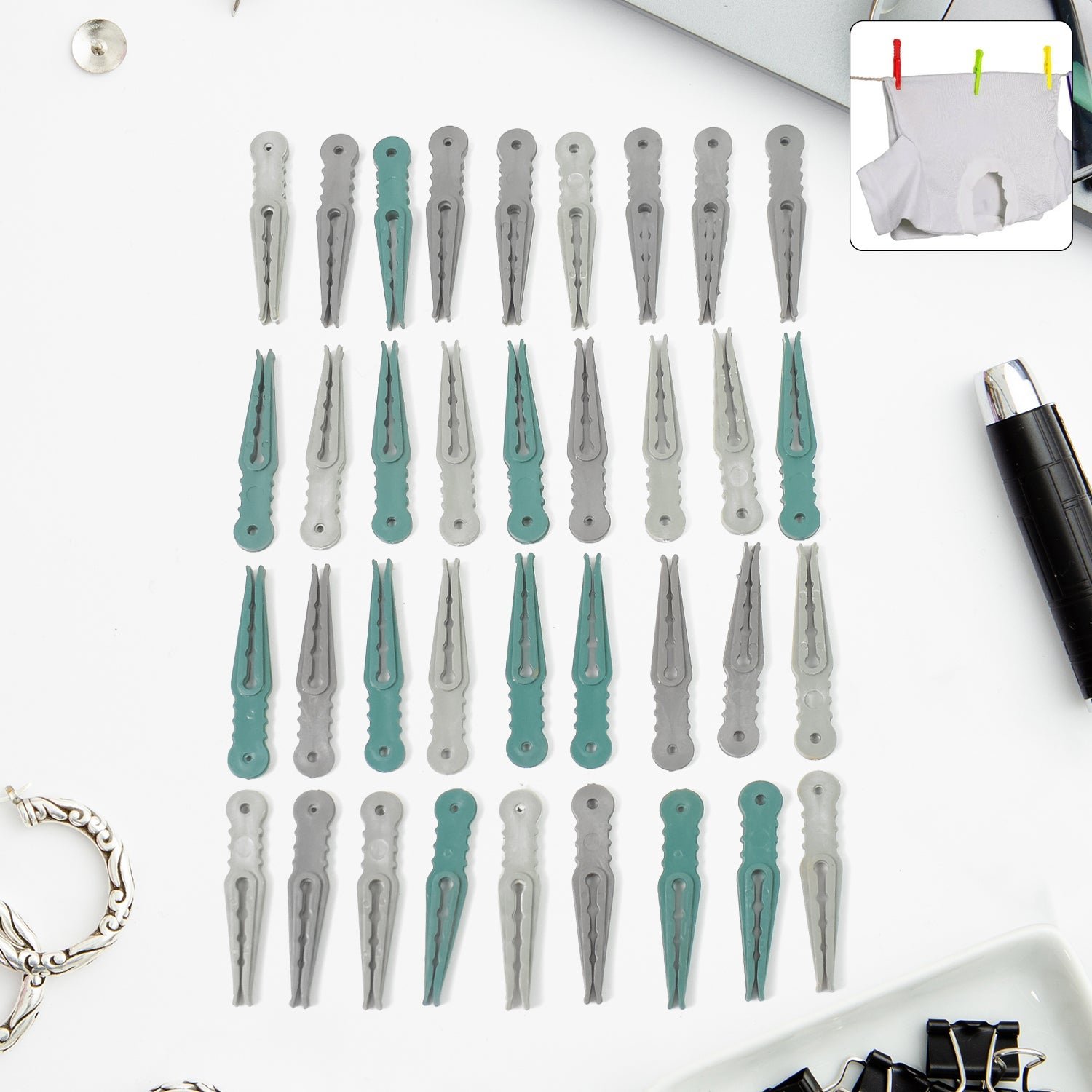 Plastic Cloth Pegs (36 Pcs) � Multipurpose & Strong | BathNova