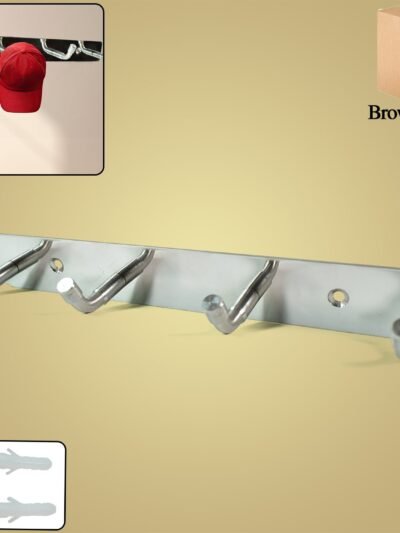 Stainless Steel Coat Hook Rack – 4 Heavy Duty Hooks for Home