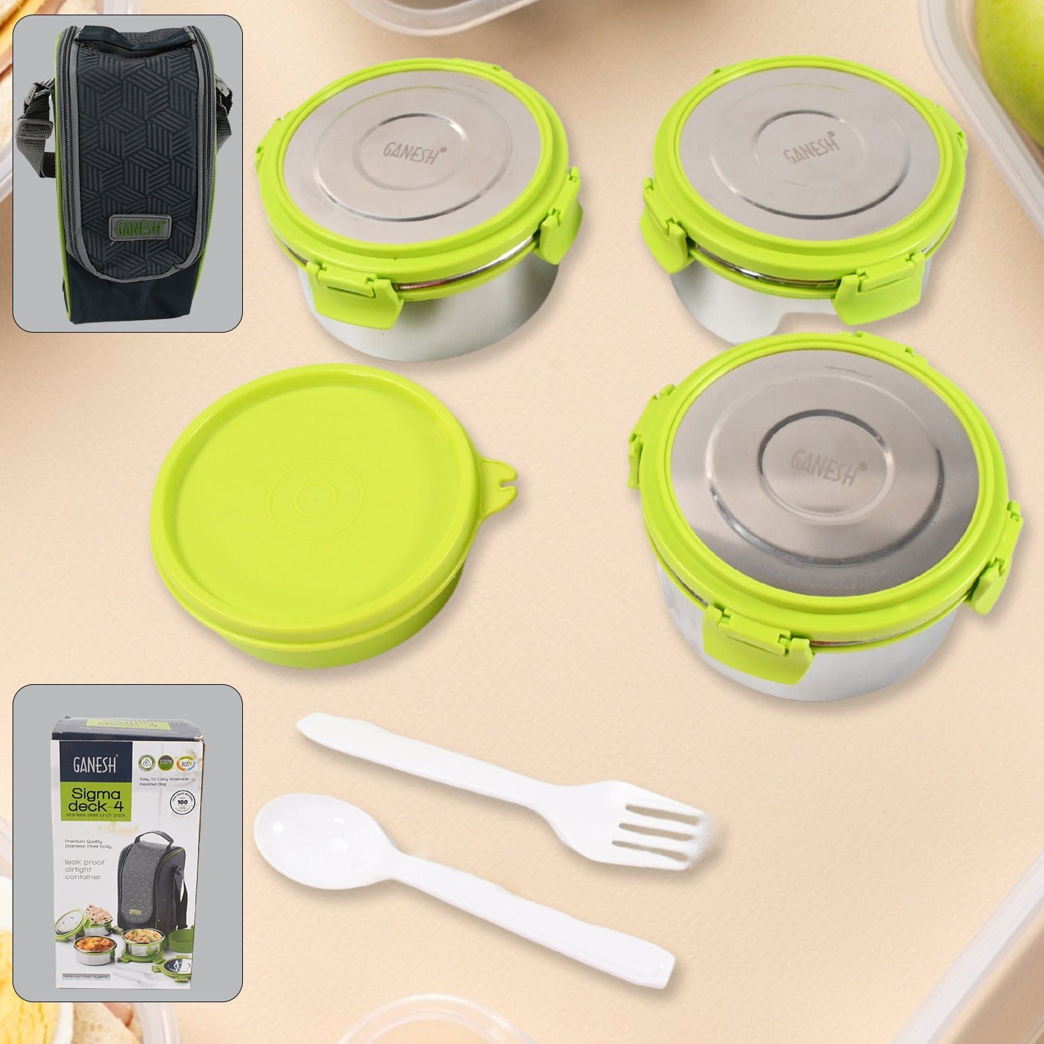 Stainless Steel Tiffin Lunch Box – Leakproof & Airtight | Ganesh