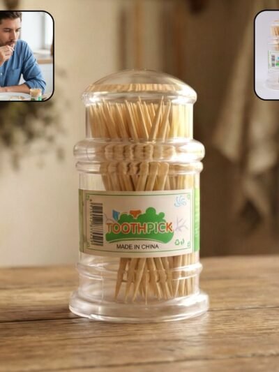 Wooden Toothpick Jar – Premium Hygienic Storage Pack