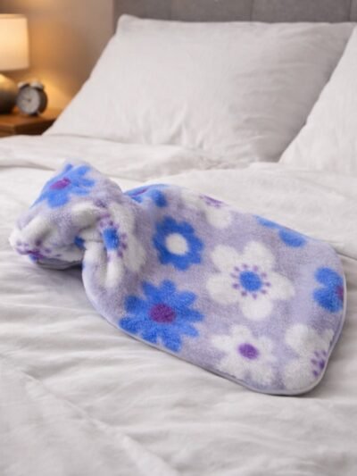 Floral Printed Hot Water Bag – Soft Plush Cover for Pain Relief