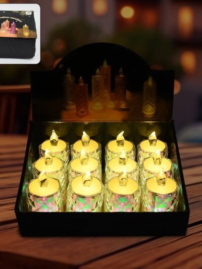 LED Tealight Candles 12 Pack – Flameless Diwali Decor | Styleva