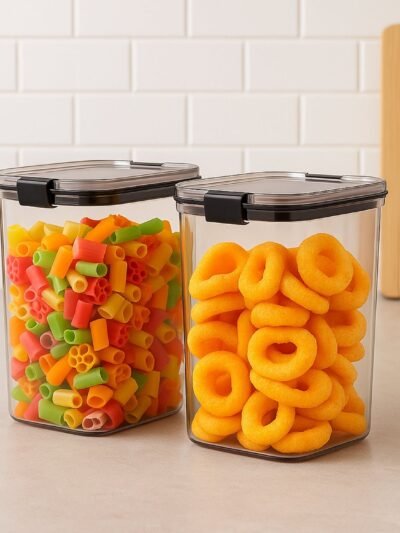 1200 ML Airtight Food Storage Container Set – 2 Piece Durable Plastic