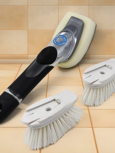 Soap Dispensing Dish Brush – Refillable Kitchen Scrubber | VelvetBubbles