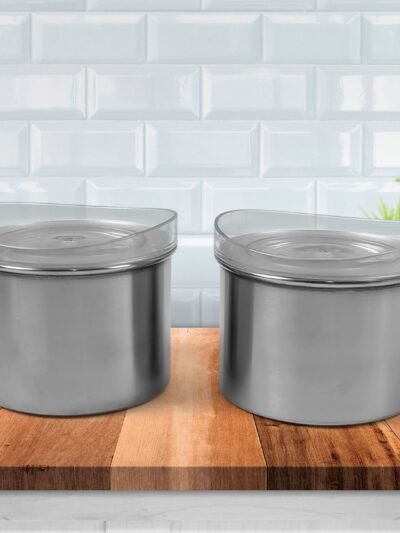 Airtight Stainless Steel Containers � See-Through Lid, 500ML (Set of 2) | Konvex