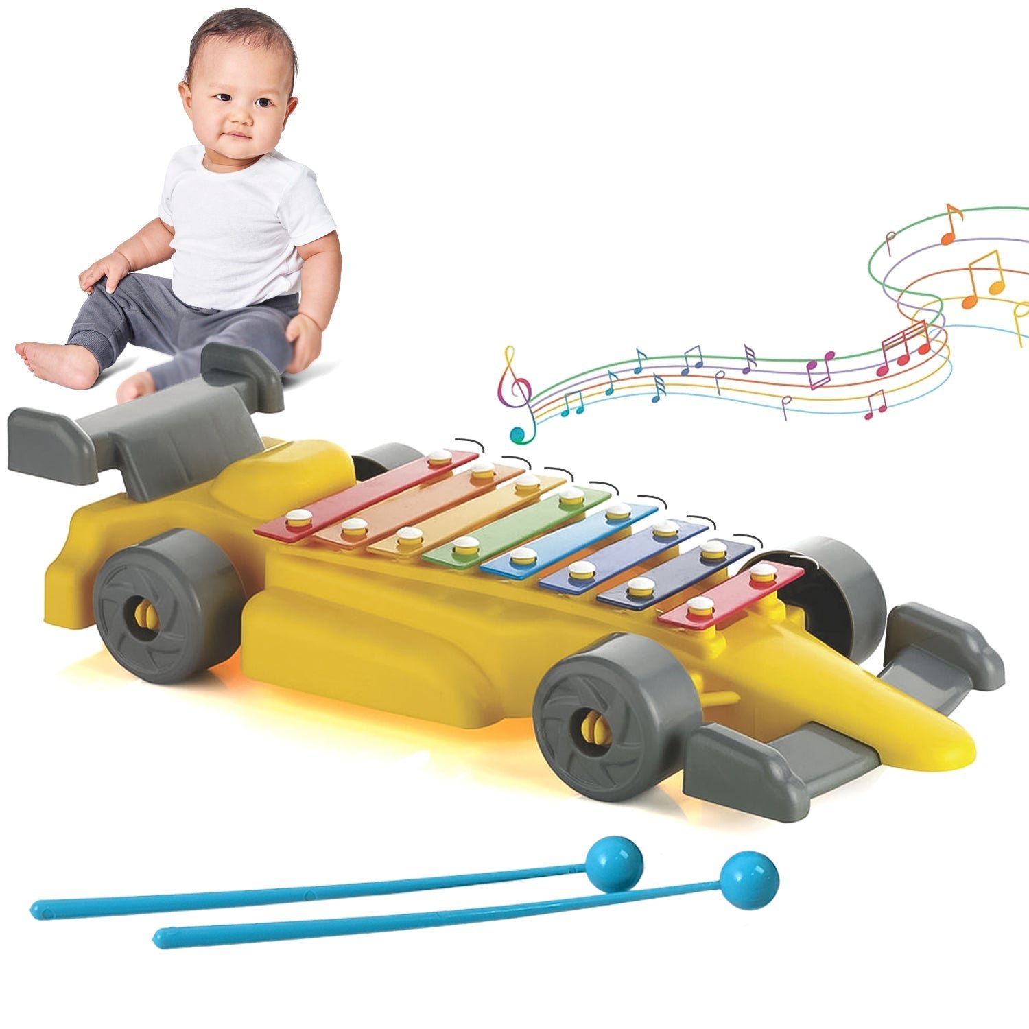 Kids Musical Car Xylophone � 8-Key Plastic Instrument | Aditi