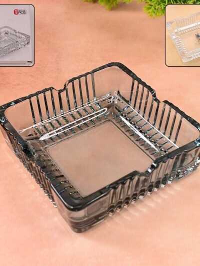Glass Ashtray – Square Crystal Design | Styleva