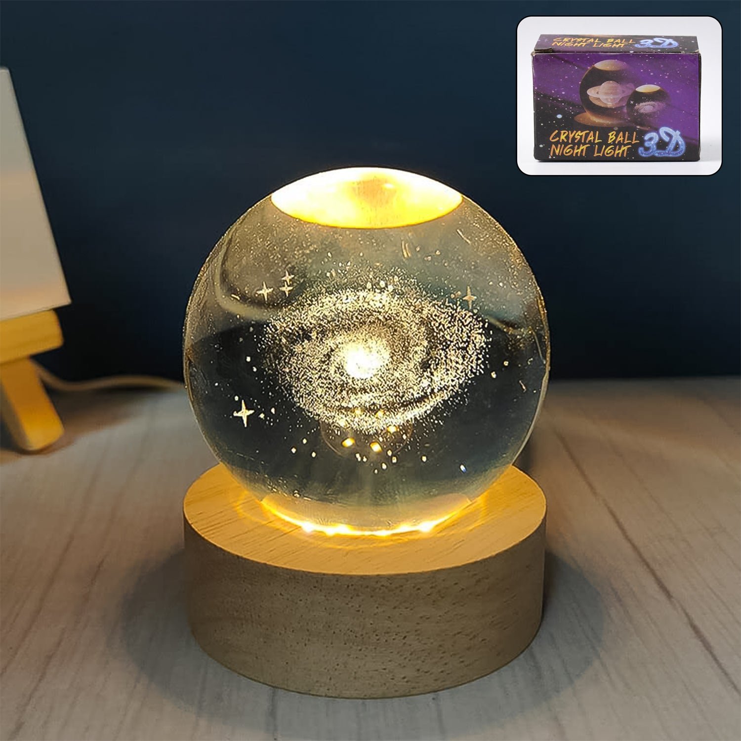 3D Crystal Ball Lamp – Magical Night Light & Elegant Decor
