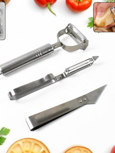 Stainless Steel 3-in-1 Vegetable Peeler Set – Precise & Versatile