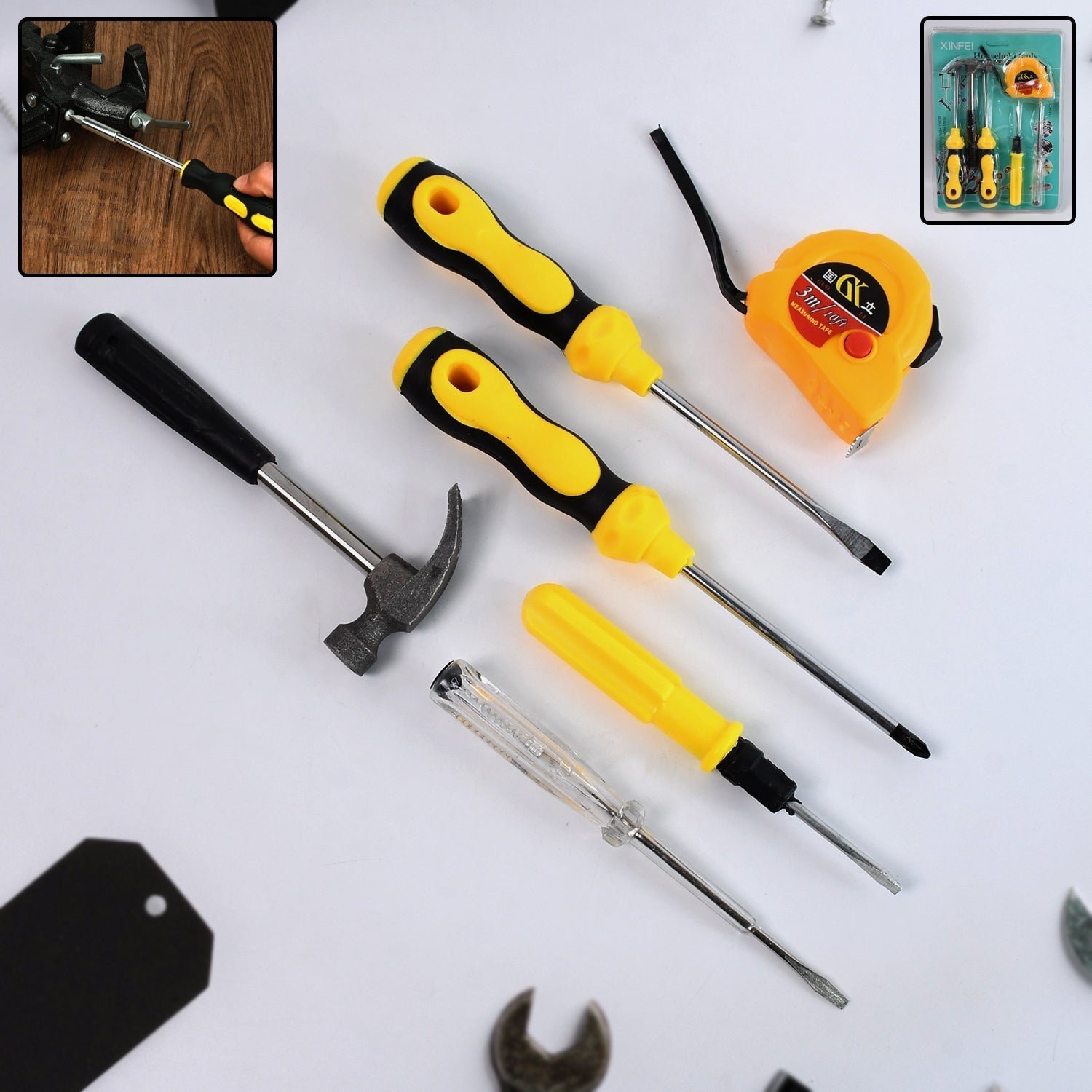 6-in-1 Hand Tool Kit – Durable Screwdrivers with Compact Case