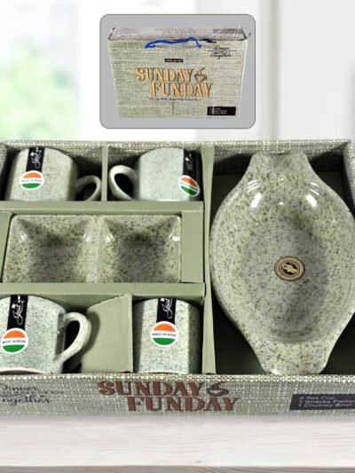 Ceramic Snack & Tea Set – 6-Piece Serving | Serve Stellar