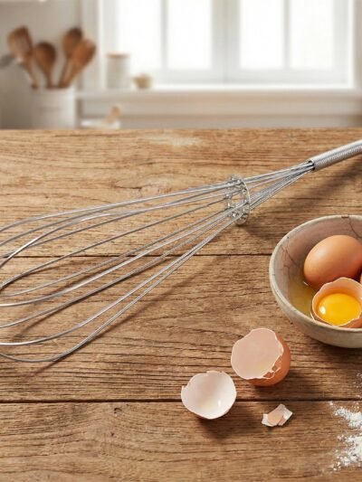 Stainless Steel Egg Beater Whisk – Manual Balloon Whisk for Baking