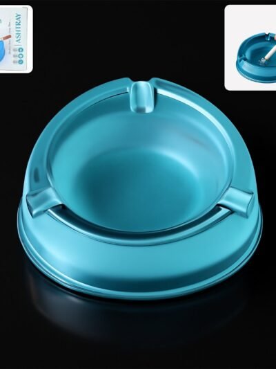 Transparent Plastic Ashtray – Heavy-Duty with Triple Rest Slots