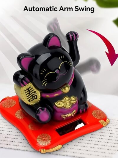 Waving Lucky Cat Statue � Solar Powered Wealth Decor | Styleva